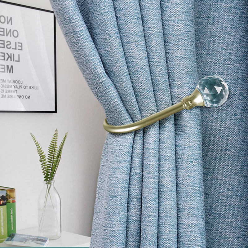HEMOUR Curtain Holdback, 4Pcs Wall Mounted Drapery Tiebacks with Clear Crystal Ball, Heavy Duty Metal Decorative Window Drapery Curtain Holder Curtain Hooks with Screws, Sliver - Image 4